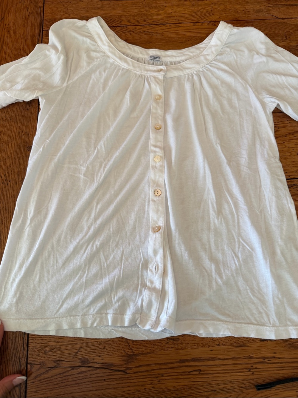 Splendid White women’s Button-Front Short Sleeve Top